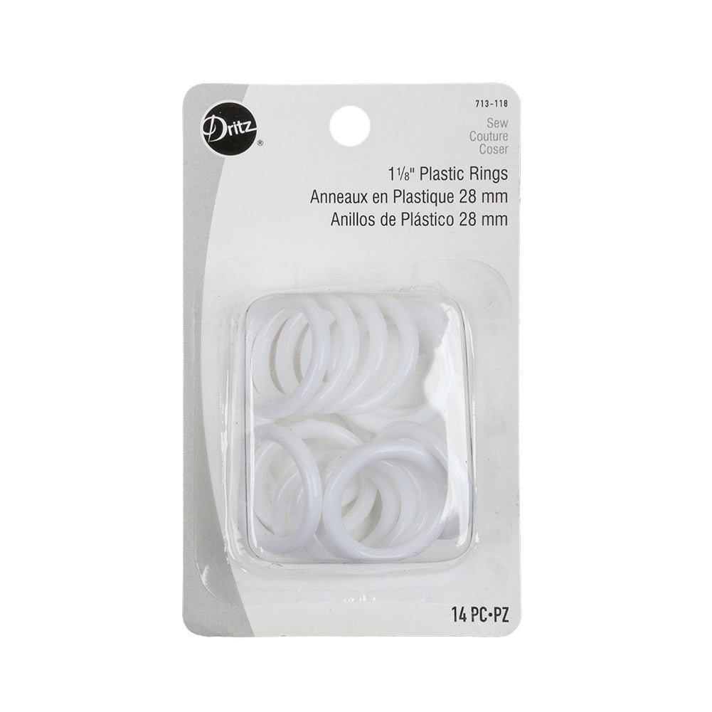 Dritz 14ct White Plastic O-Rings - 1.125
