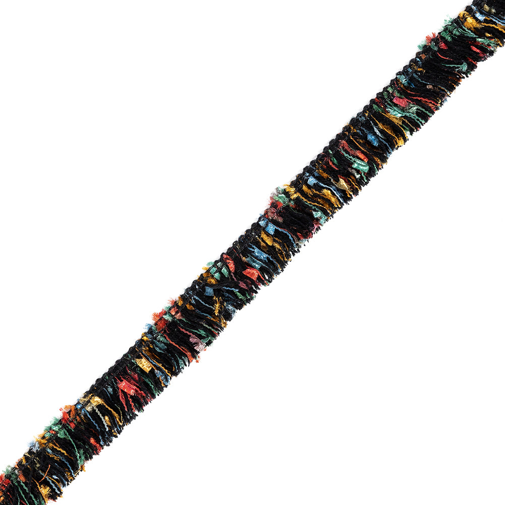 Rainbow and Black Chenille Trim - 1