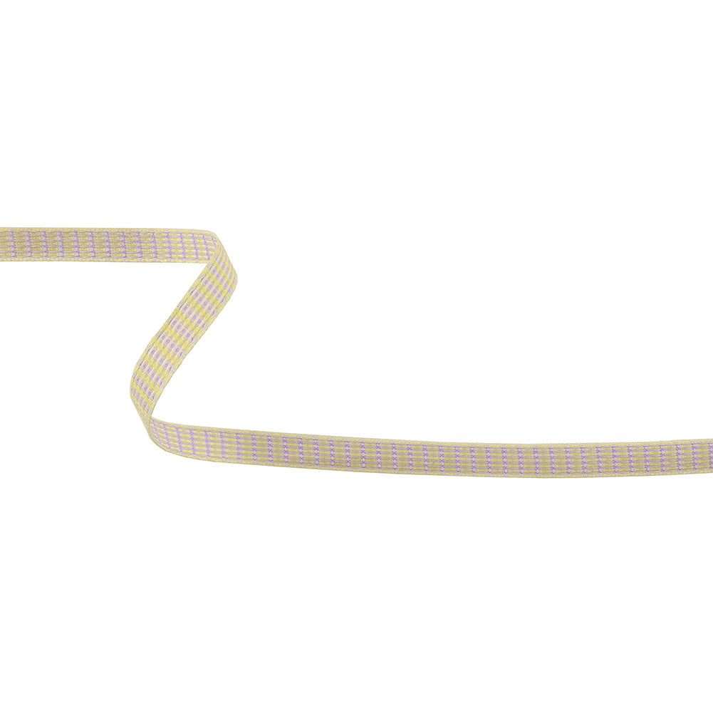 Lavender, Lemon, and Tofu Rectangles Jacquard Ribbon - 0.375