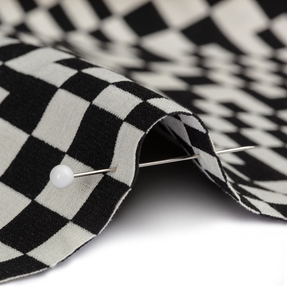 Trina Turk Black and White Geometric Stretch Cotton Double Cloth - Joann Fabrics
