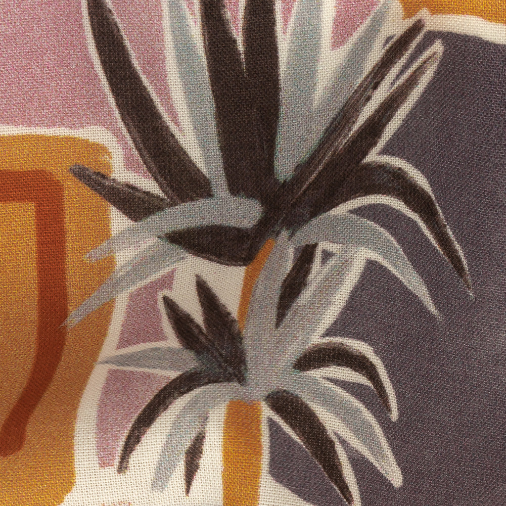 Cotton Voile - Purple and Orange Plants and Furniture - Peaceful Waking Print - Mood Exclusive Wisteria Collection - Joann Fabrics