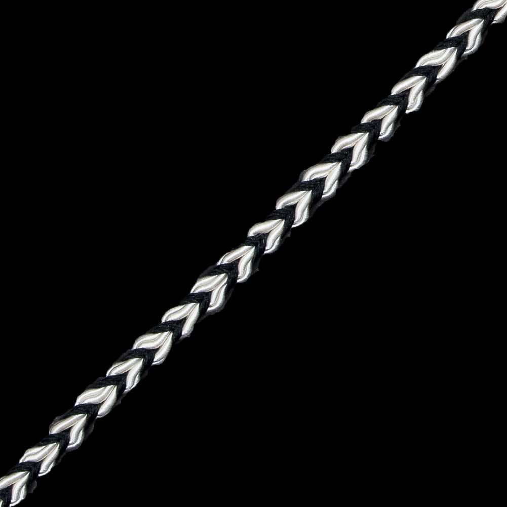 Black and White Two-Tone Braided Trim - 0.25