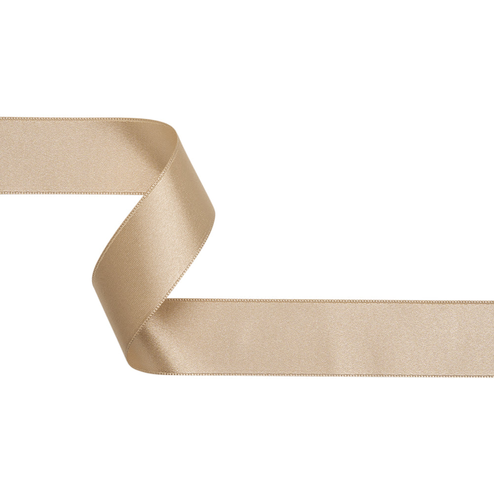 Tan Double Face French Satin Ribbon - 1