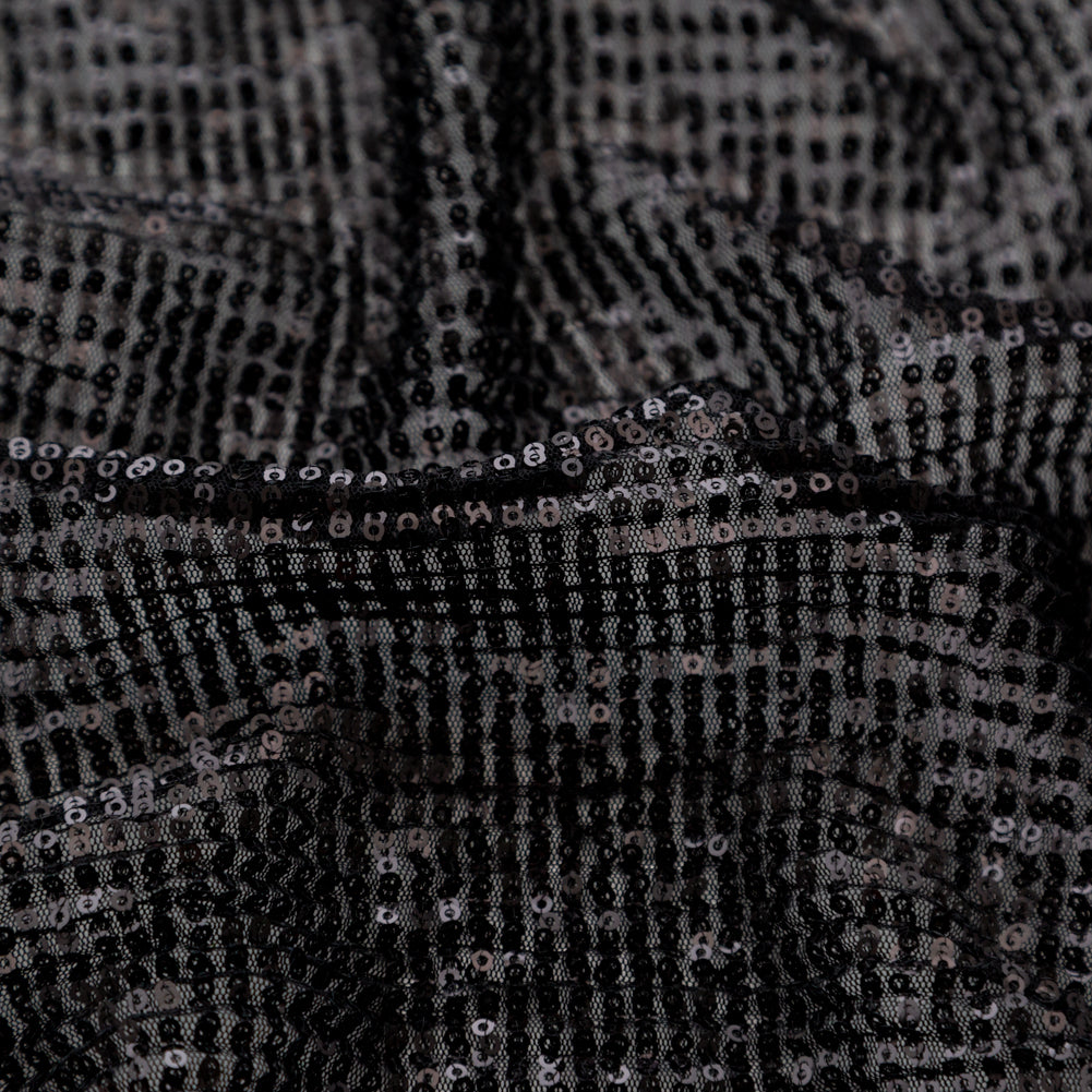 Milly Black Pleated Tulle with All-Over Baby Sequins - Joann Fabrics