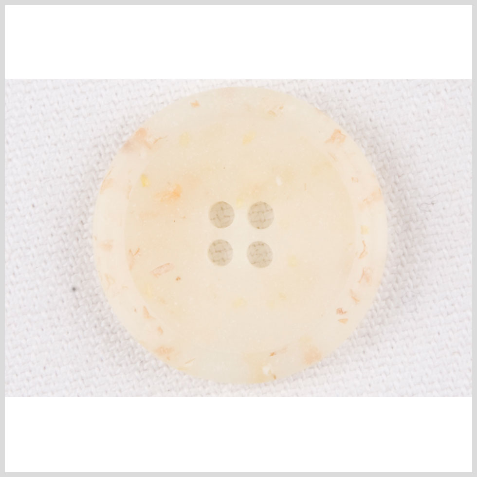 Plastic 4-Hole Button - 32L/20mm - Matte Ivory, Beige and Orange Confetti Spots Dish Shaped - Joann Fabrics