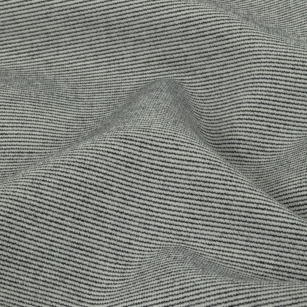 Theory Italian Black and Ecru Striped Double Knit - Joann Fabrics