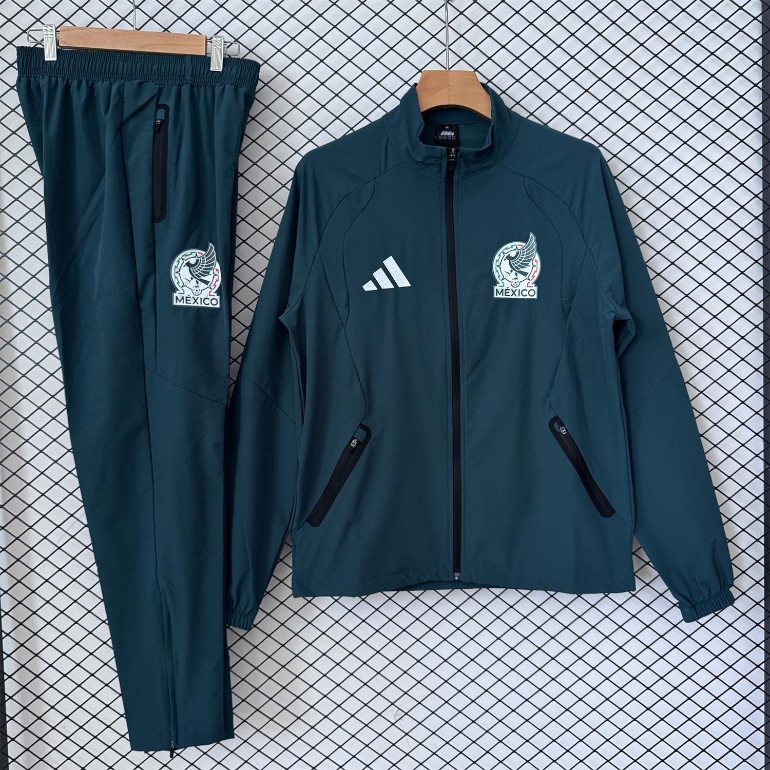 Mexico 2026 Windbreaker Training Set - Deep Green Top and Pants - UnitedFutballJersey