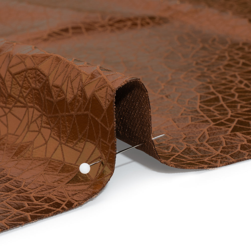Copper Geometric Crackle Metallic Foiled Chenille - Joann Fabrics