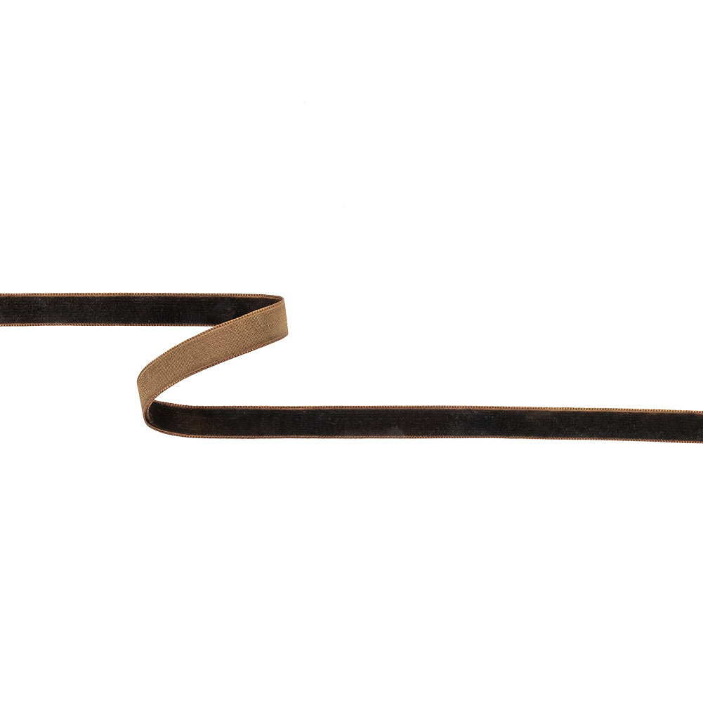 Toffee Single Face Velvet Ribbon - 0.375