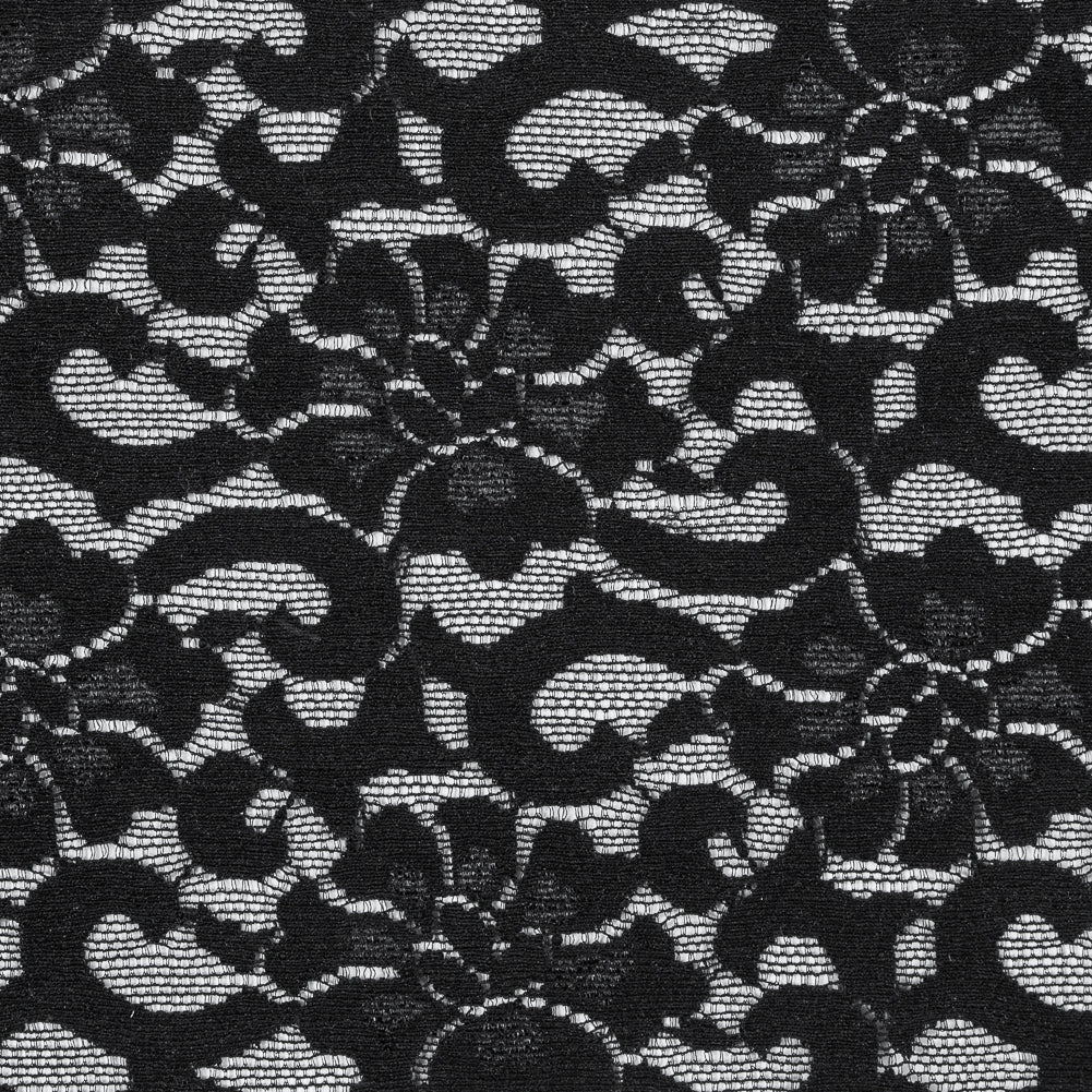 Black Stretch Floral Lace - 6.5