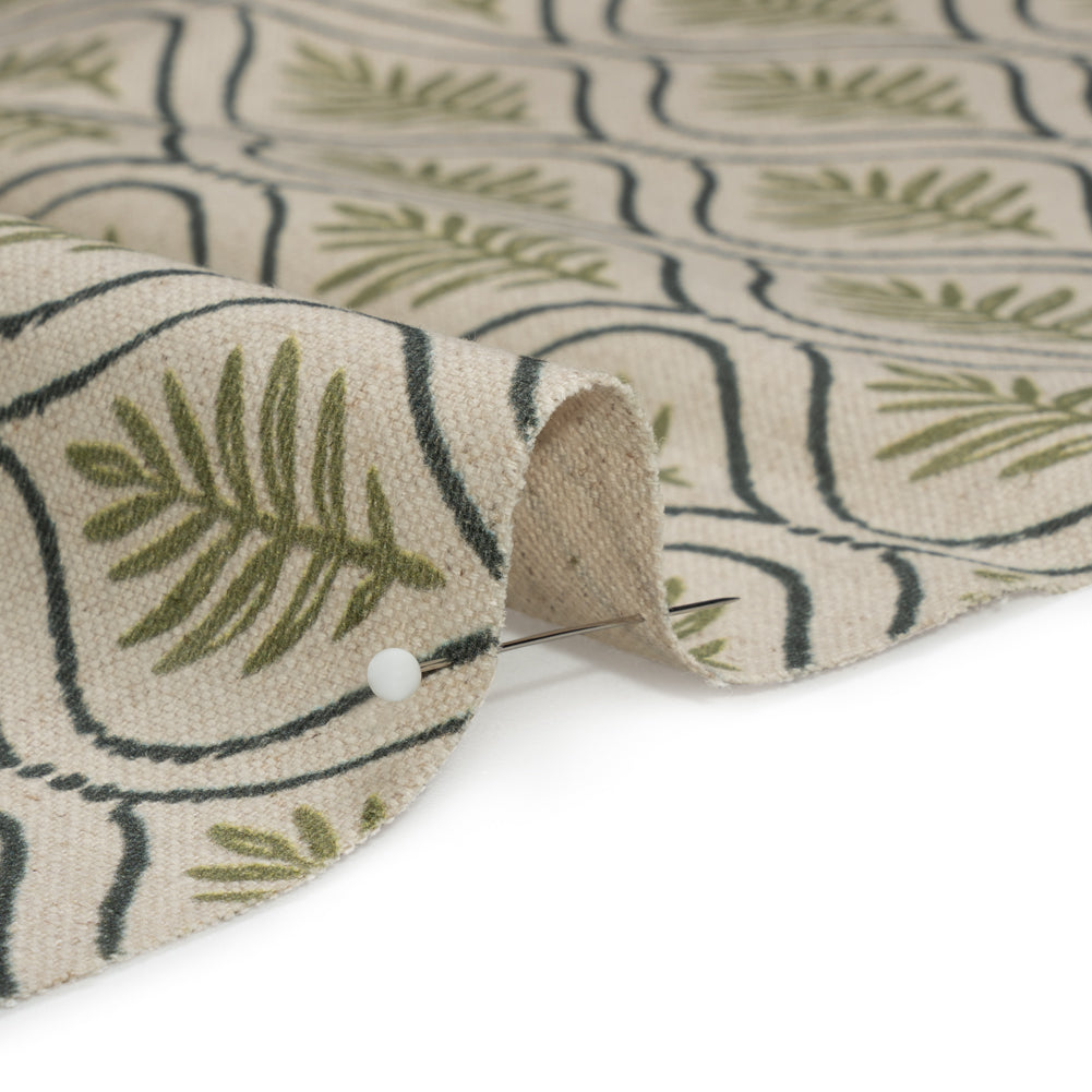 Cotton and Linen Canvas Print - Olive Leaf Motif - British Imported - Joann Fabrics