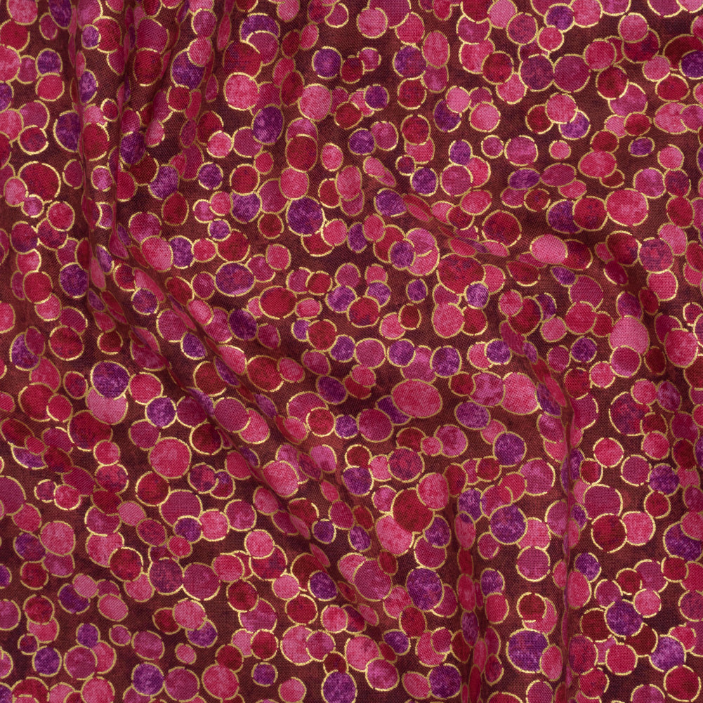 Metallic Printed Quilting Cotton by Northcott - Bubble Gum Polka Dot Confetti - Shimmer Collection - Joann Fabrics