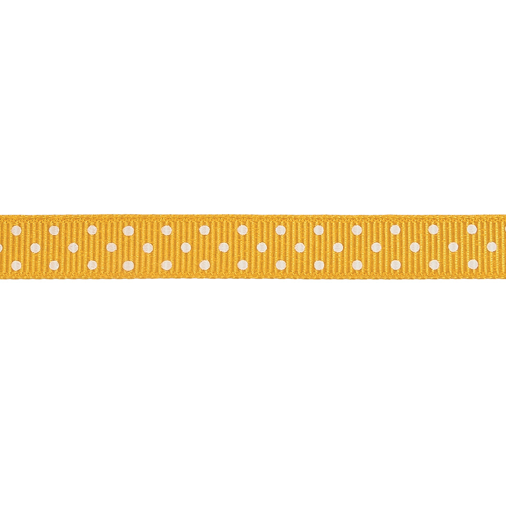 Freesia and White Polka Dots Grosgrain Ribbon - 0.375