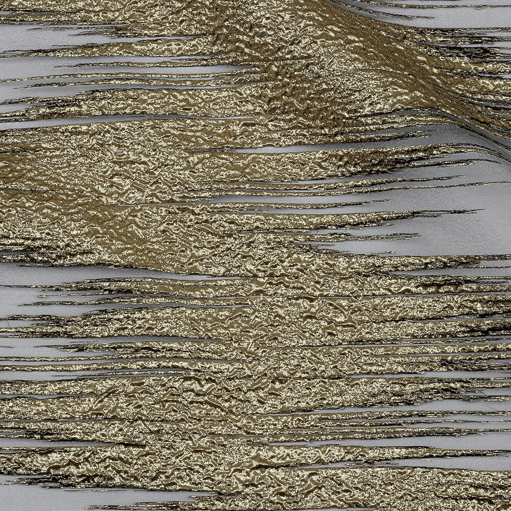 Metallic Gold and Black Sleek Streaks Luxury Burnout Brocade - Joann Fabrics