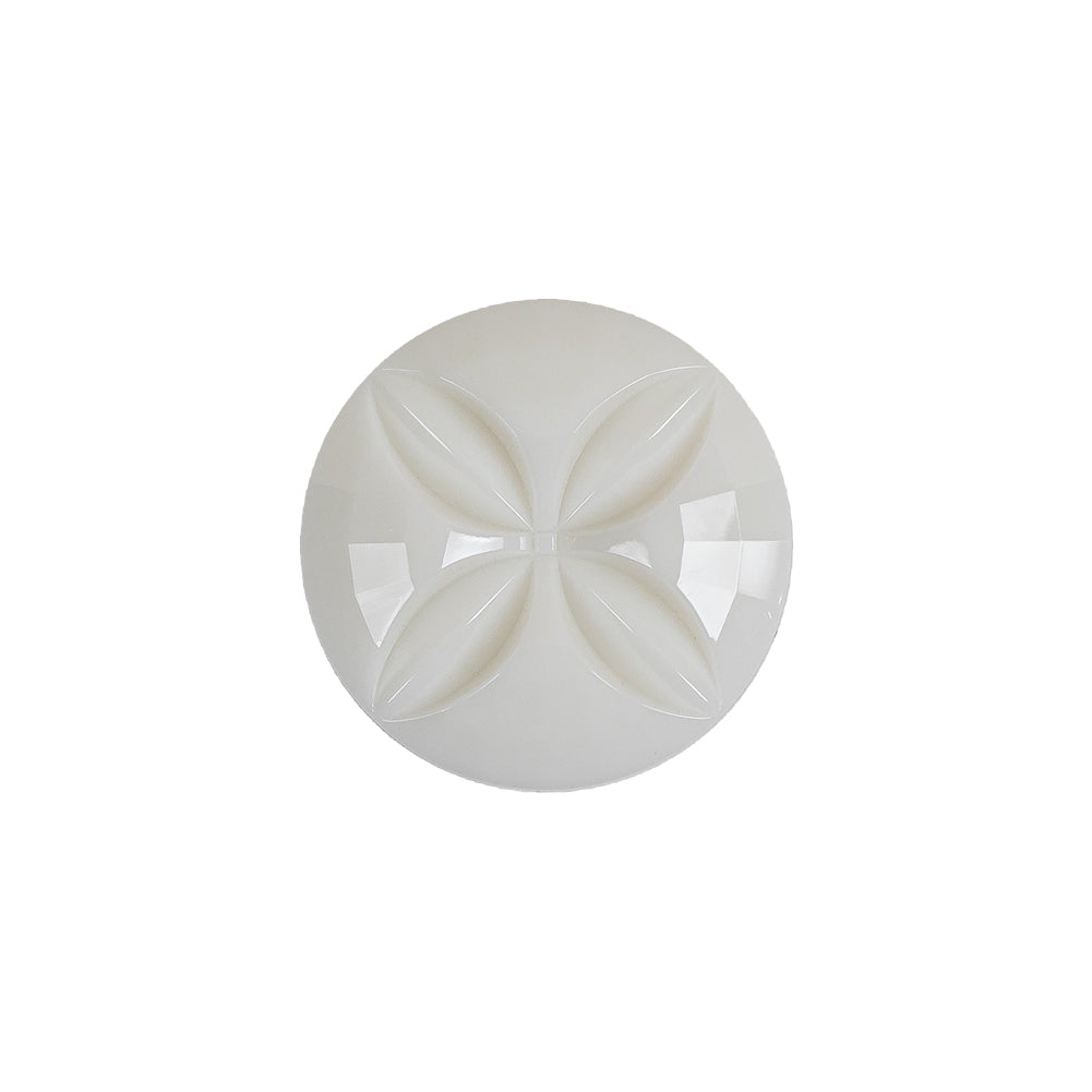 Italian White Floral Etched Shank Back Button - 30L/19mm - Joann Fabrics