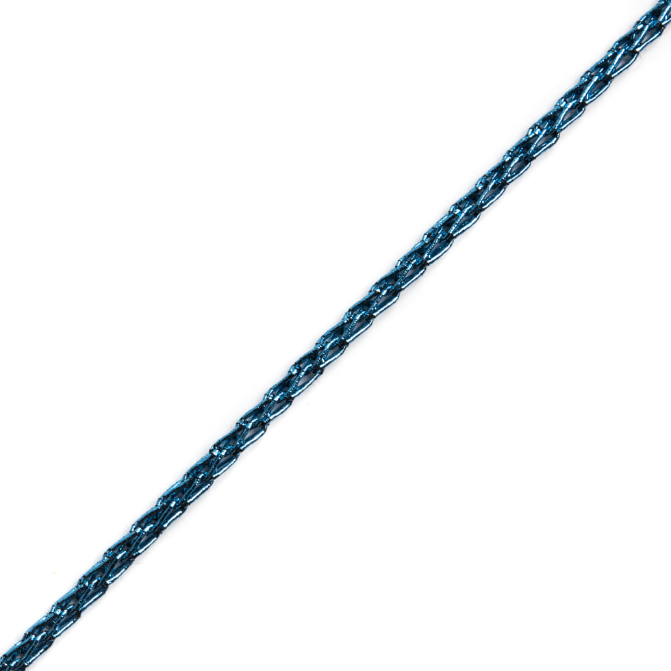Italian Metallic Blue Crochet Chain - 0.125