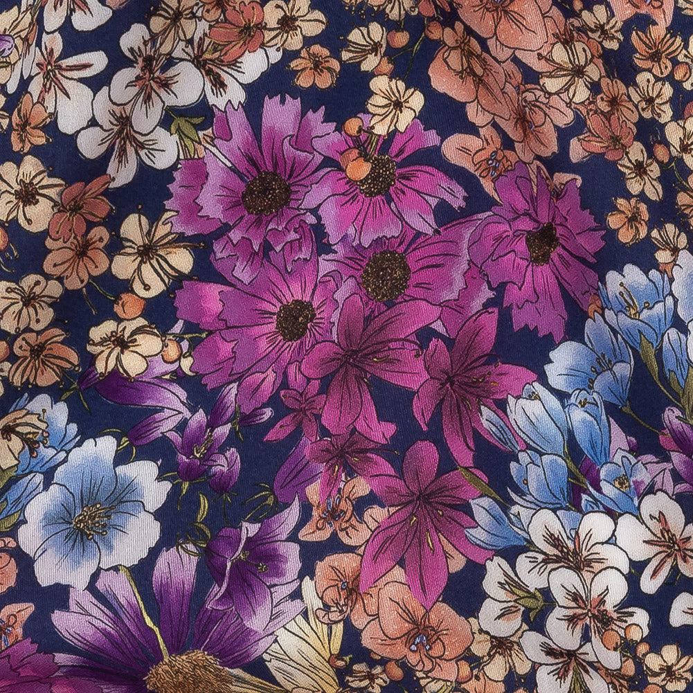 Mood Exclusive Navy Patchwork Perennials Cotton Voile - Joann Fabrics