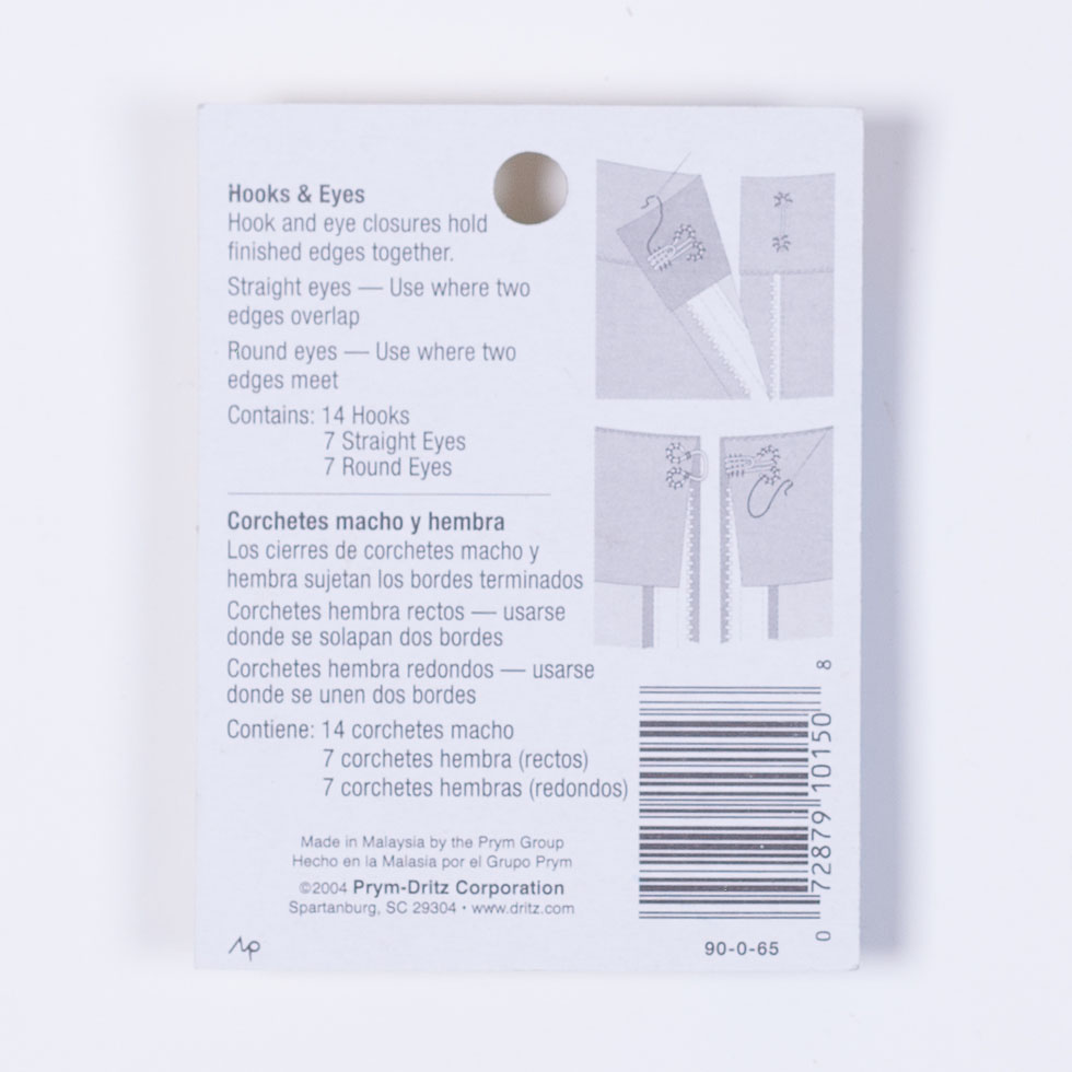 Dritz 14 Nickel Hooks & Eyes - Size 0 - Joann Fabrics