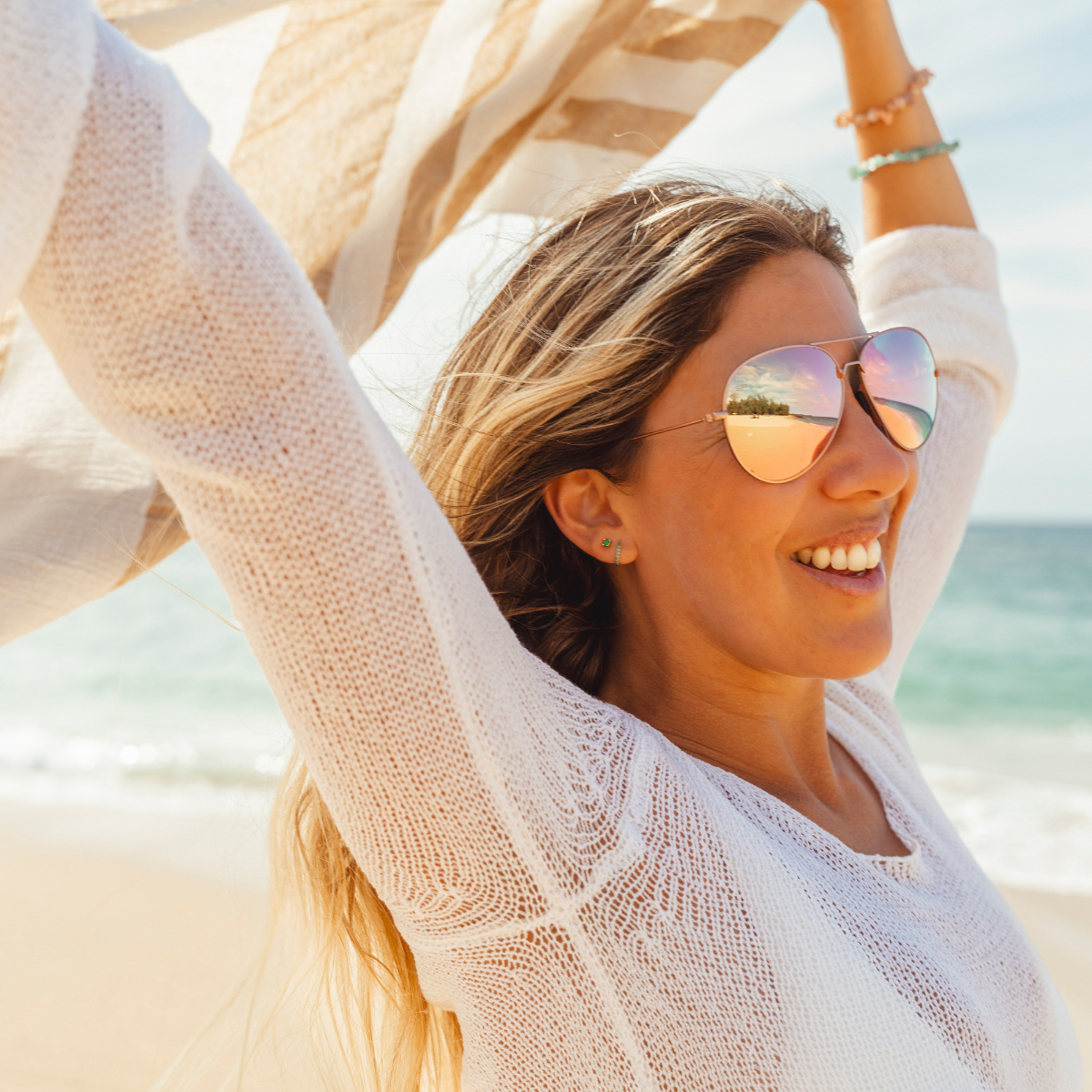Tangle Free Aviator – Peach Polarized