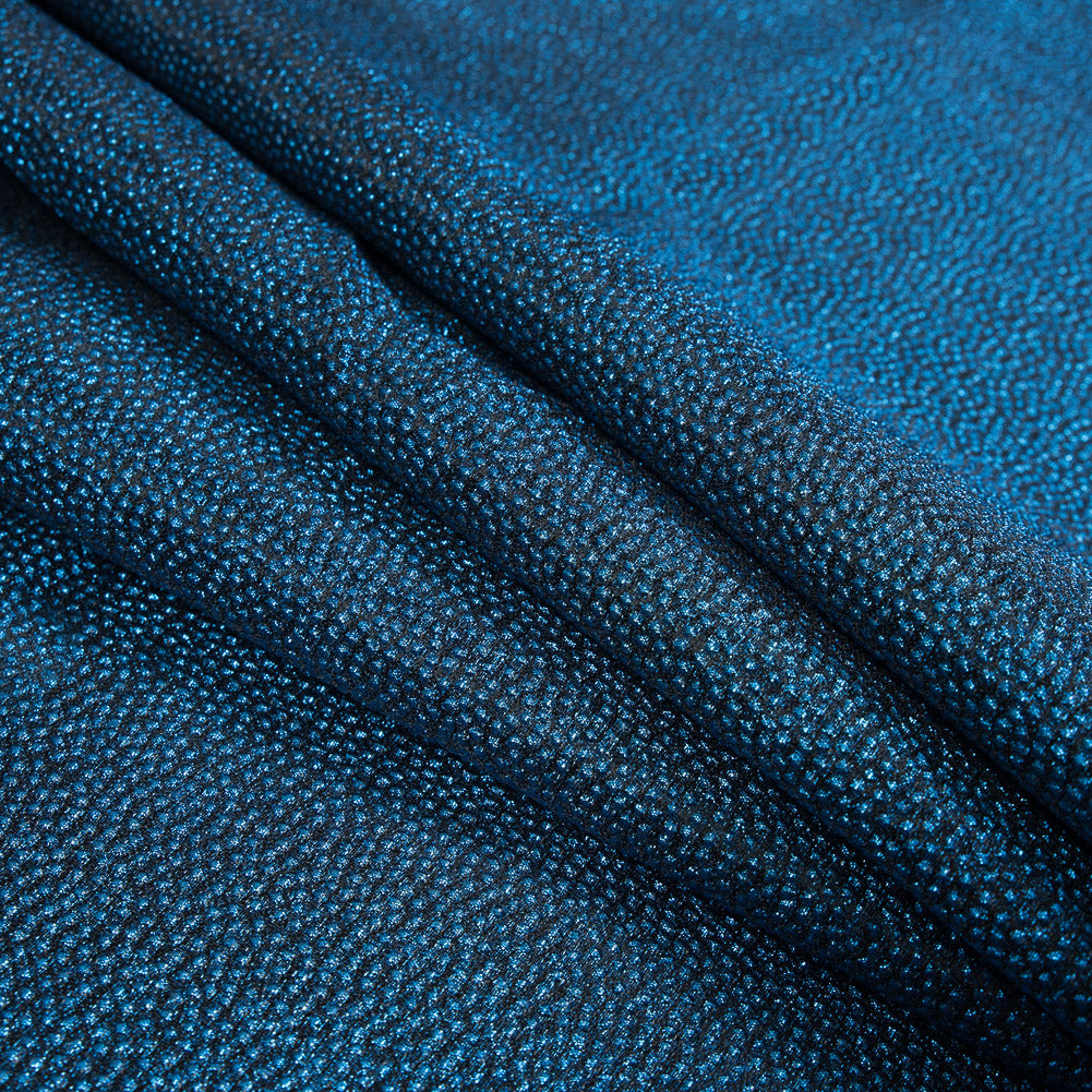 Metallic Blue and Black Cheetah Spotted Luxury Brocade - Joann Fabrics