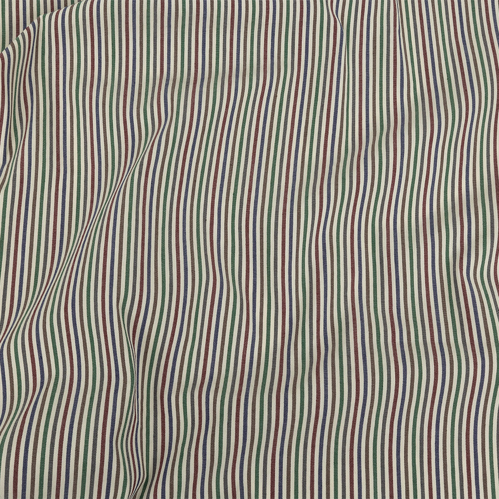 Burnt Russet, Duck Green and Crown Blue Striped Stretch Cotton Woven - Joann Fabrics
