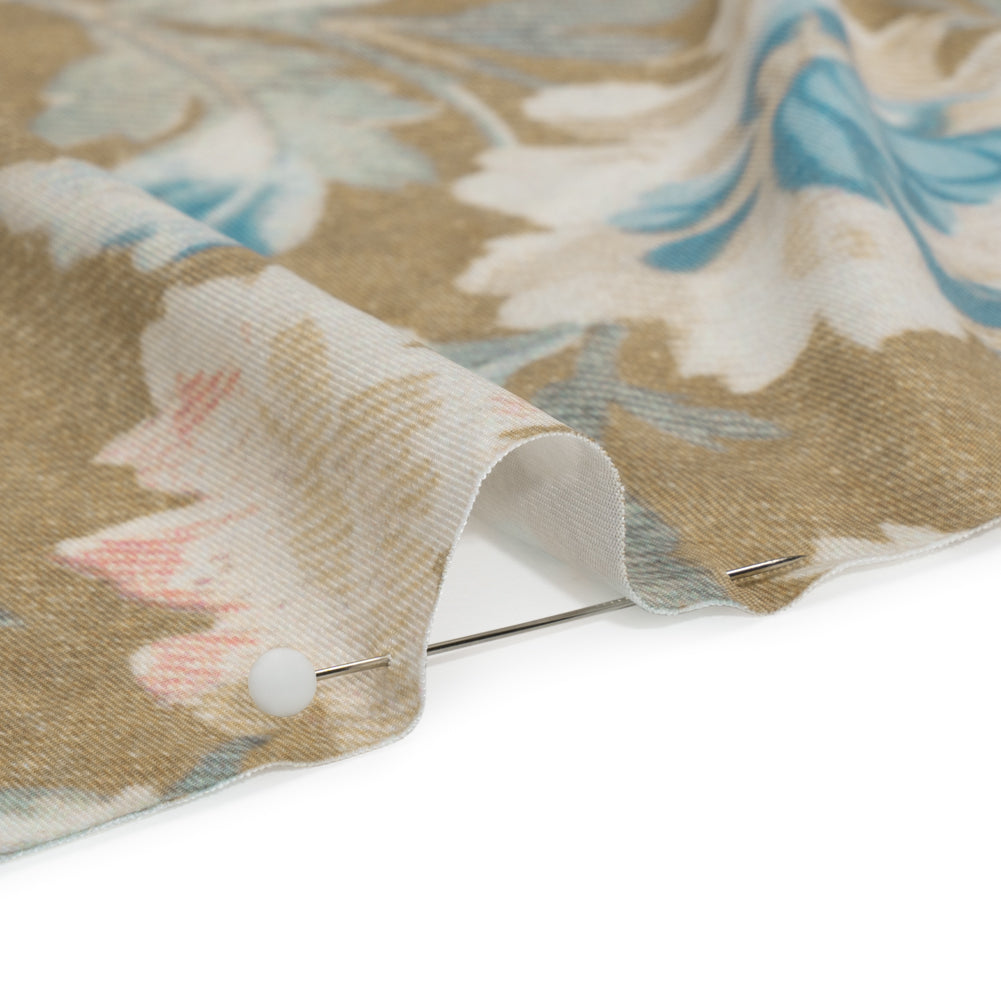 Famous Australian Designer Beige, Pink and Blue Floral Tapestry Stretch Polyester Jersey - Joann Fabrics