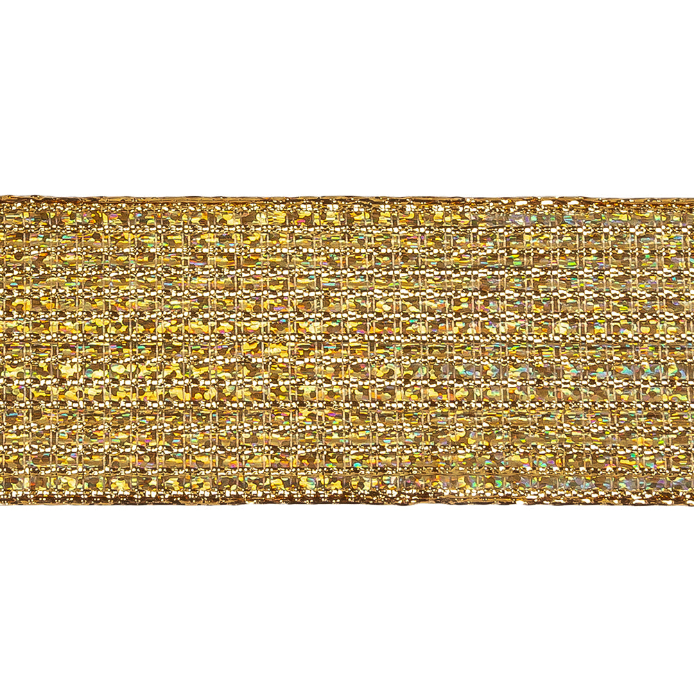 Metallic Gold Iridescent Wire Edged Ribbon - 1.5