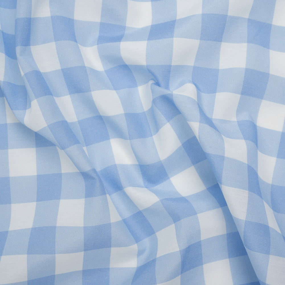 Silk and Cotton Voile - Light Blue and White Large Gingham - Deadstock - Joann Fabrics
