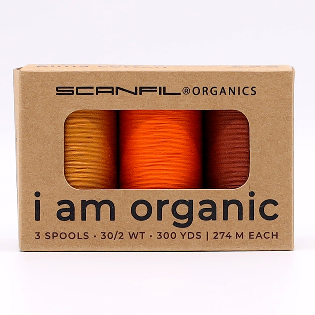 SCANFIL® 30wt Organic Pima Cotton Thread Trio Set - 3ct 300yd Spools - Harvest Hues - Joann Fabrics