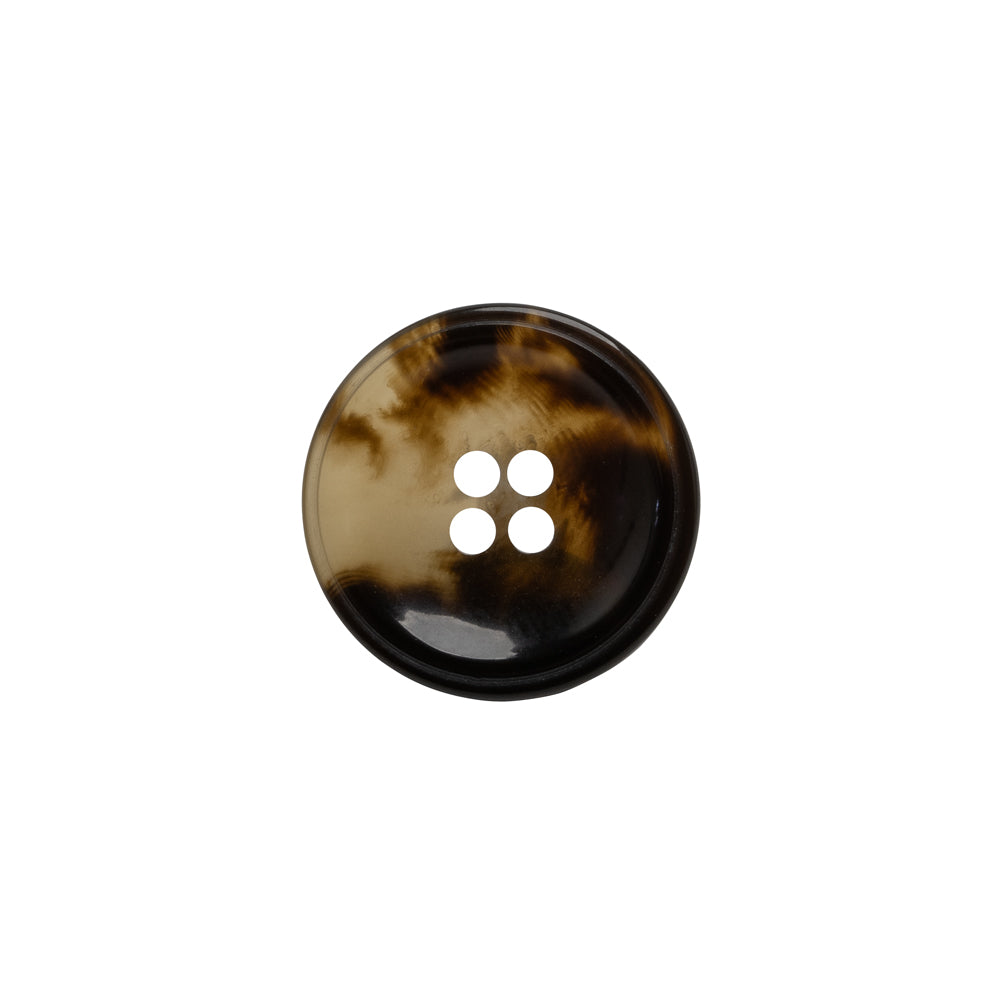 Plastic 4-Hole Button - 24L/15mm - Brown and Translucent Beige Dish Shaped - Joann Fabrics