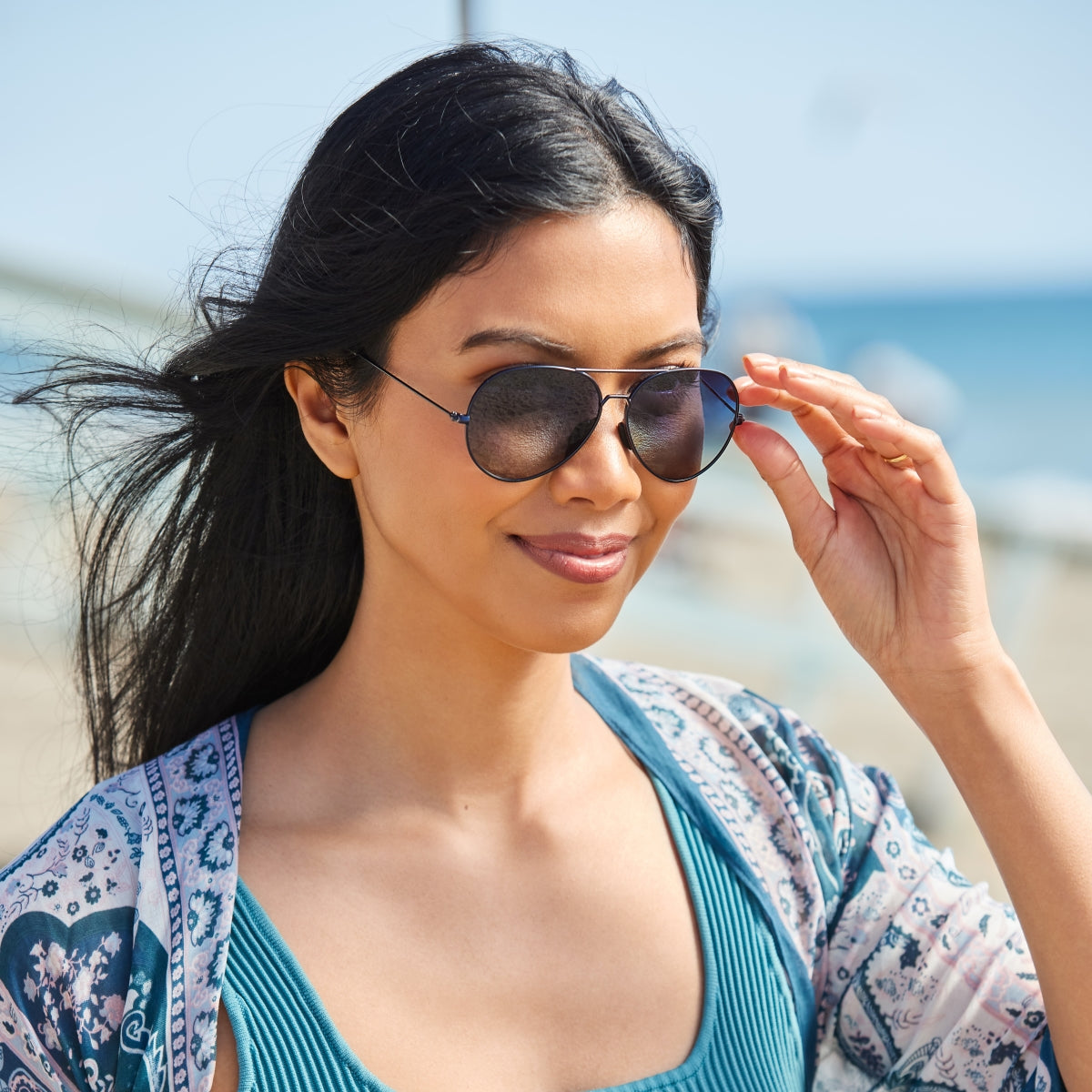 Tangle Free Aviator – Navy Polarized