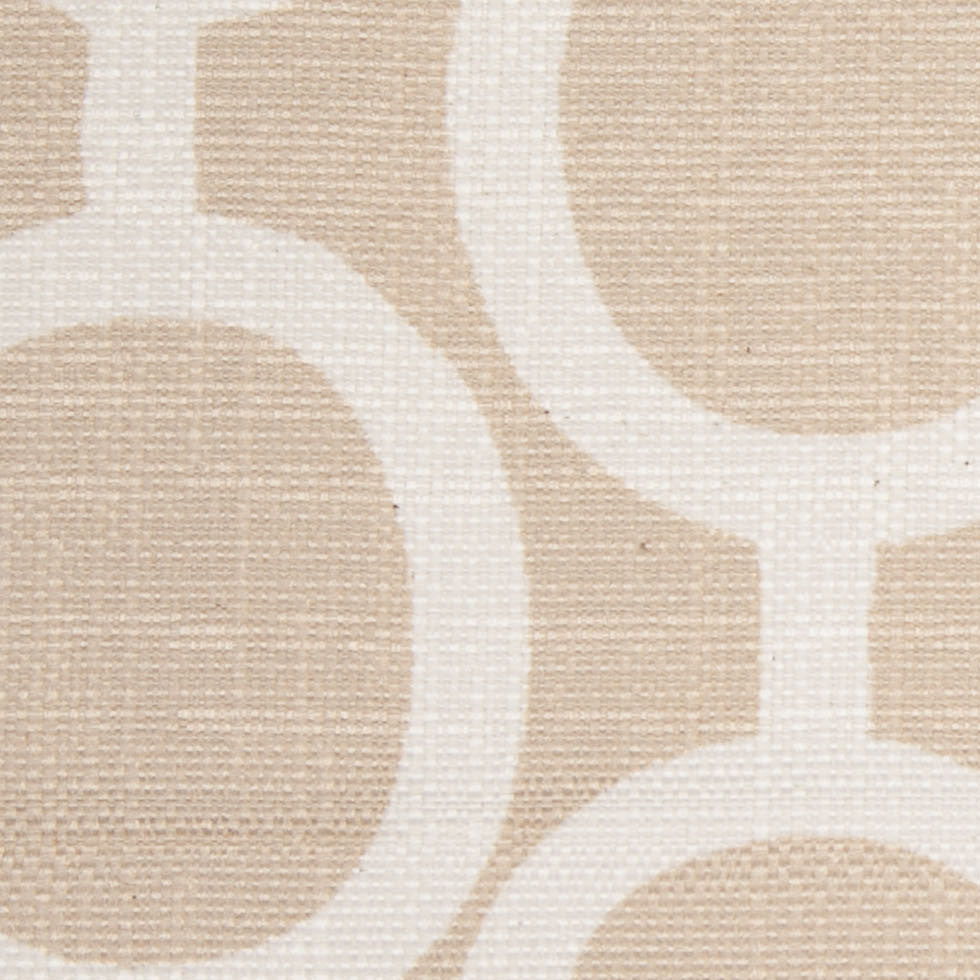 Spanish Beige/White Geometric Poly/Cotton Canvas - Joann Fabrics