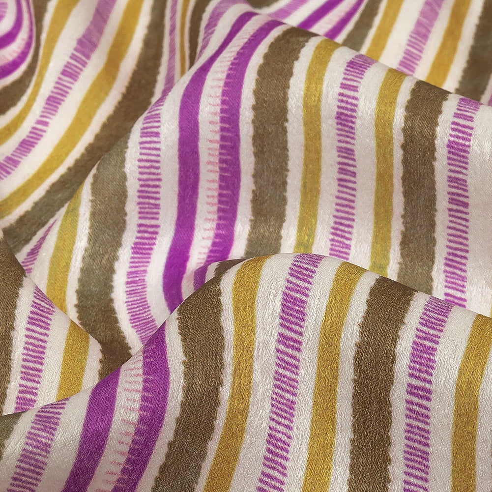 Mood Exclusive Orchid Tint Banded Together Polyester Crepe de Chine - Joann Fabrics