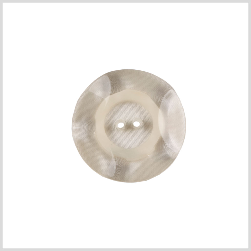Plastic 2-Hole Button - 36L/23mm - Clear and White Ring - Joann Fabrics