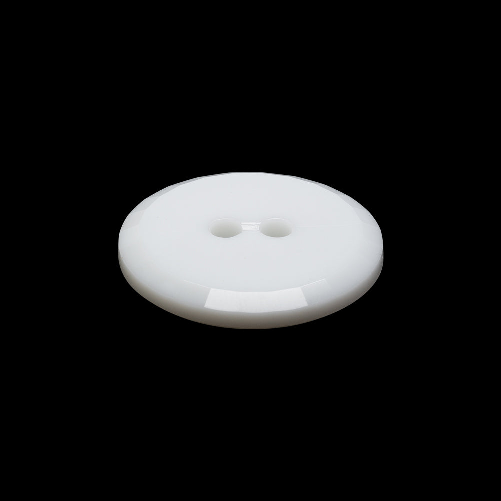 Flat Plastic 2-Hole Button - White Faceted Rim - 36L/23mm - Joann Fabrics