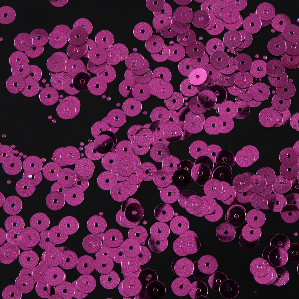 Bag of Fuchsia Color Loose Sequins with Silver Back - 6mm - Joann Fabrics