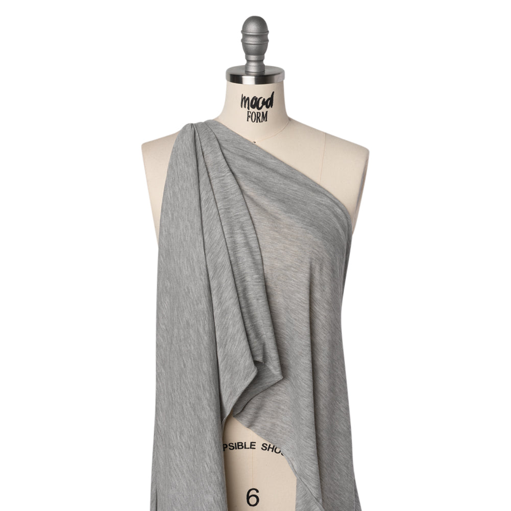 Lightweight Modal, Polyester and Cotton Jersey - Heathered Cloud Gray - Deadstock - Joann Fabrics