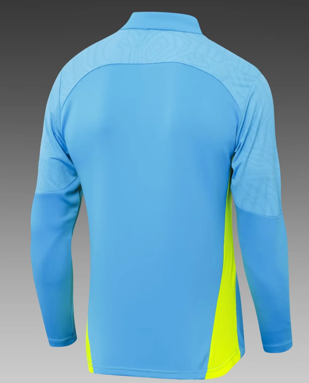 2024/2025 Manchester City Half-Pull Training Suit Bule Football Shirt 1:1 Thai Quality Set