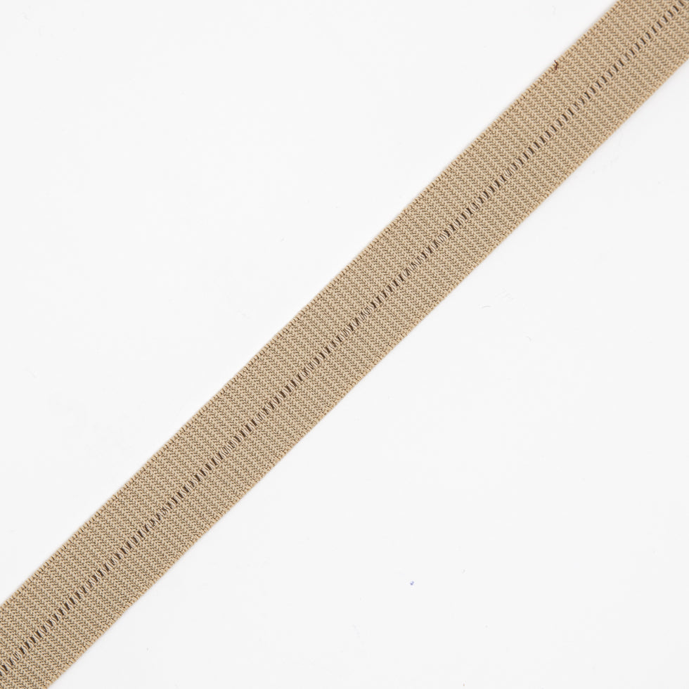 Khaki Stretch Fold Over Grosgrain - 0.625