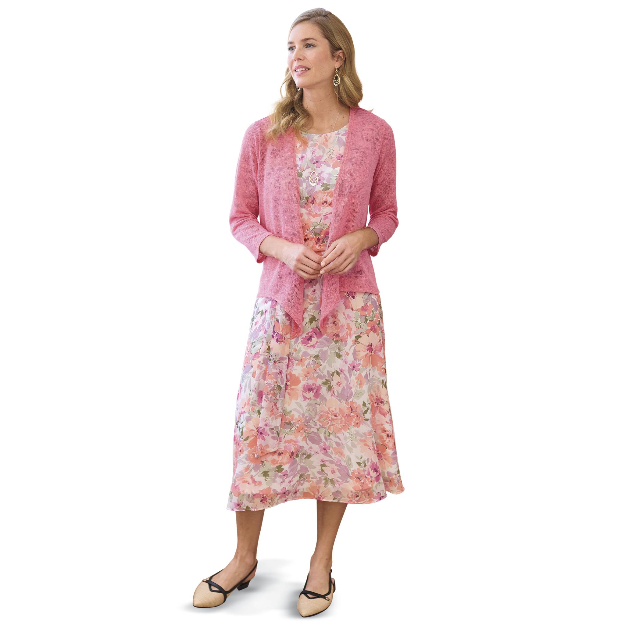 Feminine Floral Pastel Chiffon Dress - Northstyle Catalog
