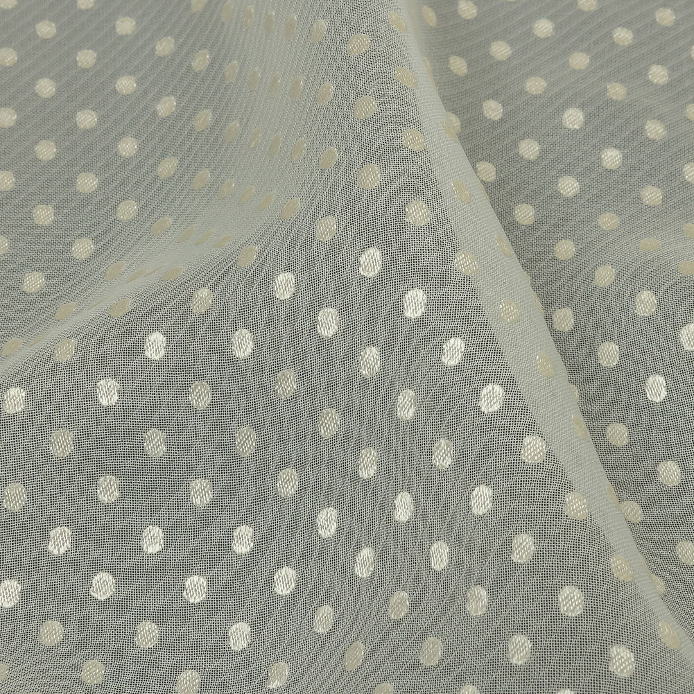 Famous Australian Designer Lead Crystal Embroidered Dots and Diagonal Striped Polyester and Viscose Chiffon - Joann Fabrics