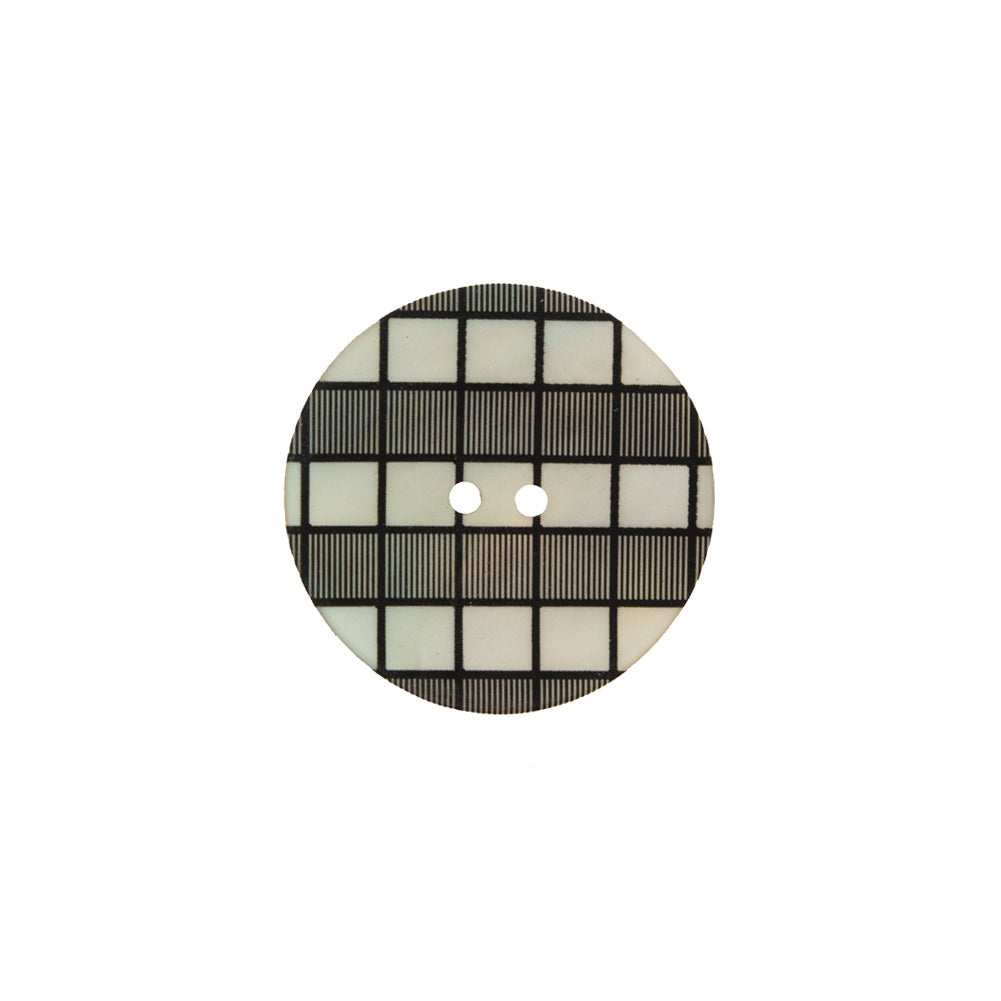 Italian Black and White Checkered Mother Of Pearl Button - 28L/18mm - Joann Fabrics