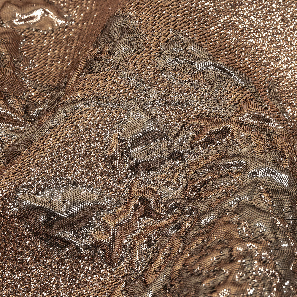 Metallic Gunmetal and Copper Floral Luxury Brocade - Joann Fabrics