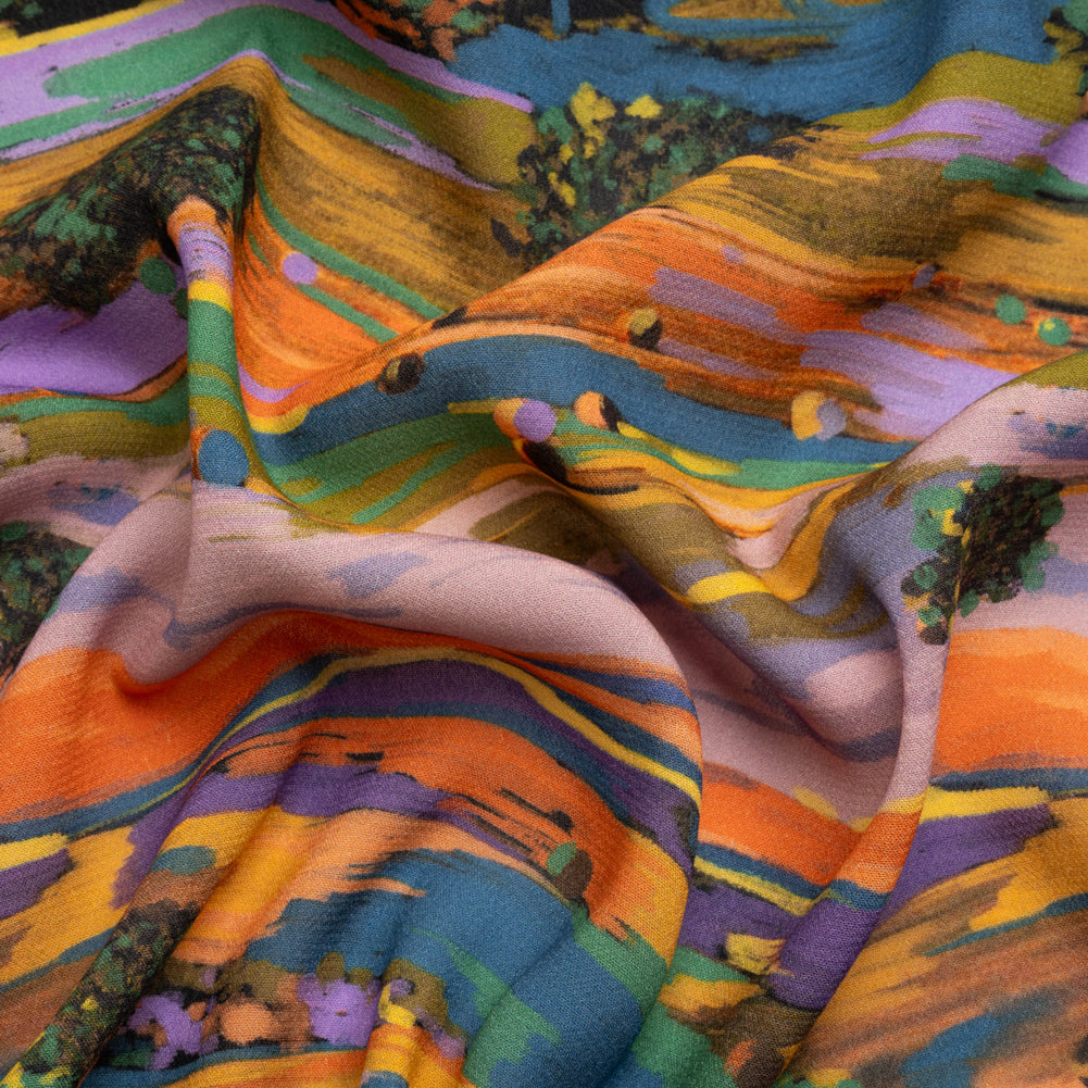 Viscose Crepe - Colorful Landscape - Mood Exclusive Garrowby Hill Print - Joann Fabrics