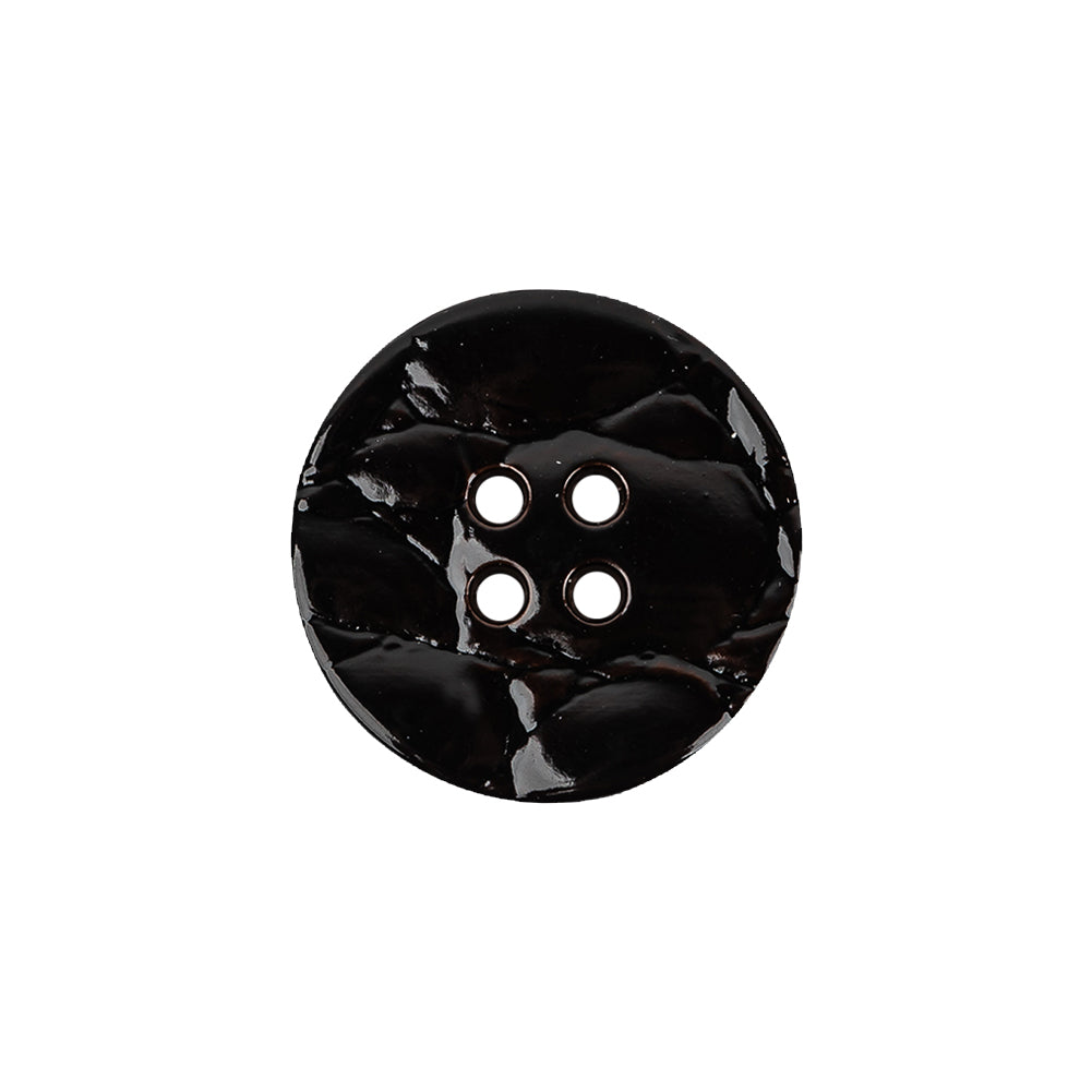 Italian Glossy Midnight Brown Abstract Molded 4-Hole Faux Leather Button - 32L/20mm - Joann Fabrics