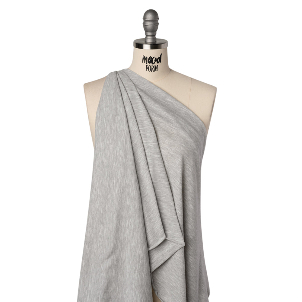 Slubbed Cotton and Polyester Jersey - Heathered Gray - Deadstock - Joann Fabrics