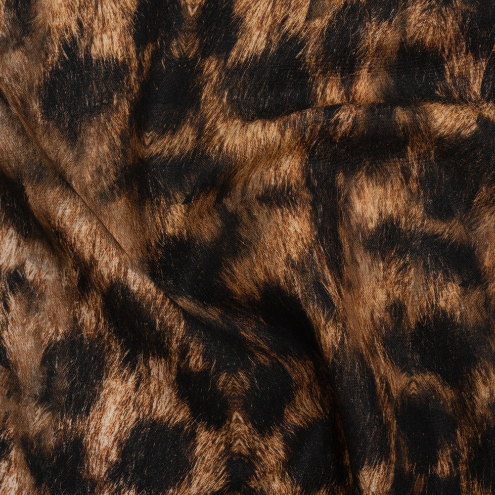 Linen and Rayon Woven - Brown and Black Furry Animal Spots - Mood Exclusive Savanna Spots Print - Joann Fabrics