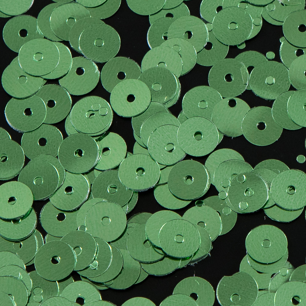 Bag of Green Color Loose Sequins with Silver Back - 6mm - Joann Fabrics