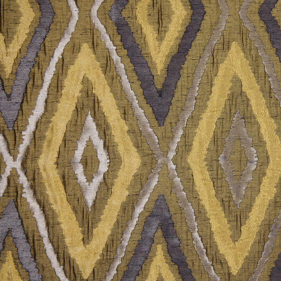 Chartreuse/Gray Dramatic Diamonds Brocade - Joann Fabrics