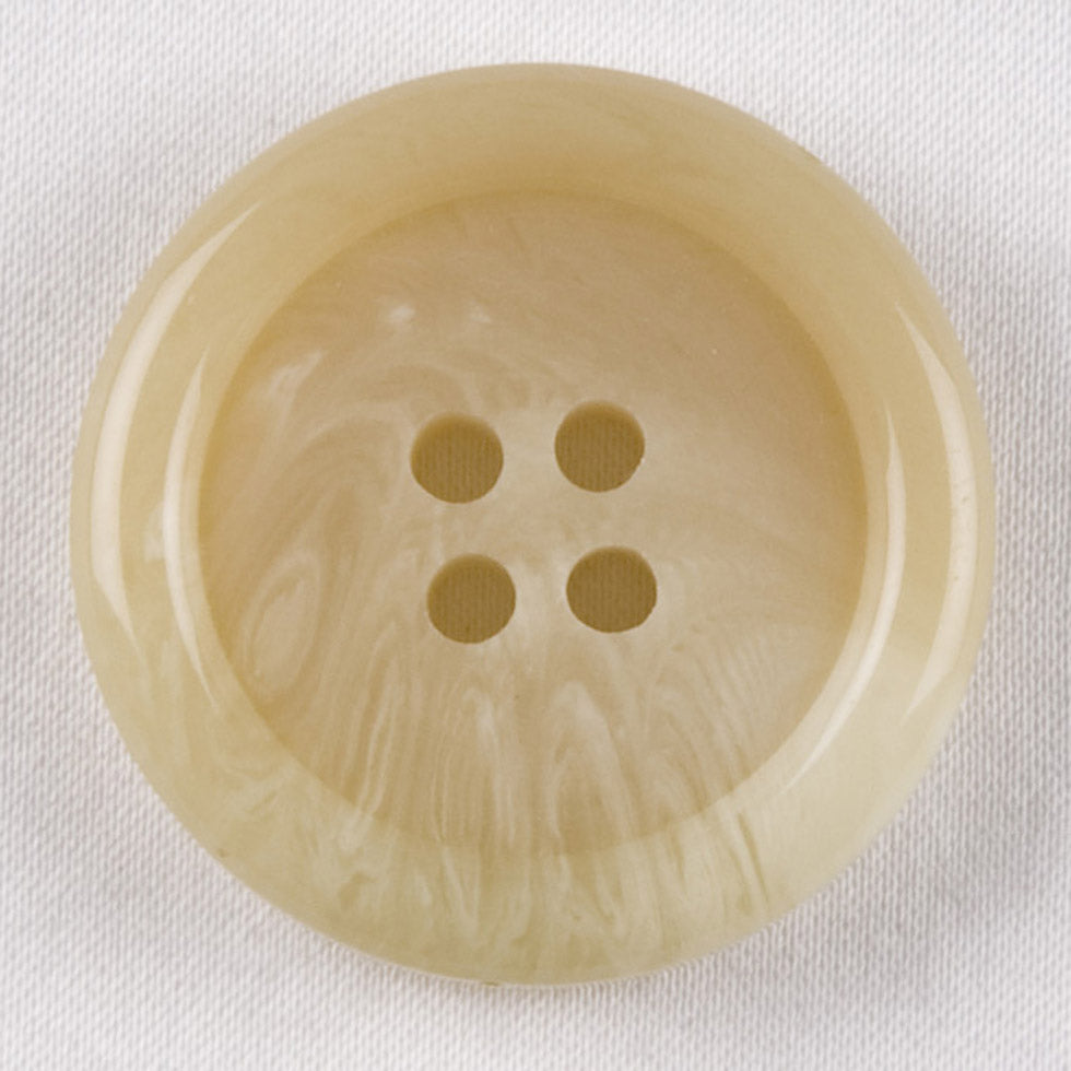 Plastic 4-Hole Button - 44L/28mm - Beige and White Swirls Rolled Rim - Joann Fabrics